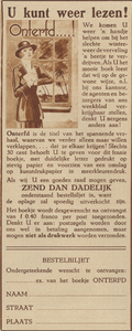 717373 Advertentie van het weekblad 'Utrecht in Woord en Beeld', Boothstraat3 te Utrecht, voor het spannende verhaal ...